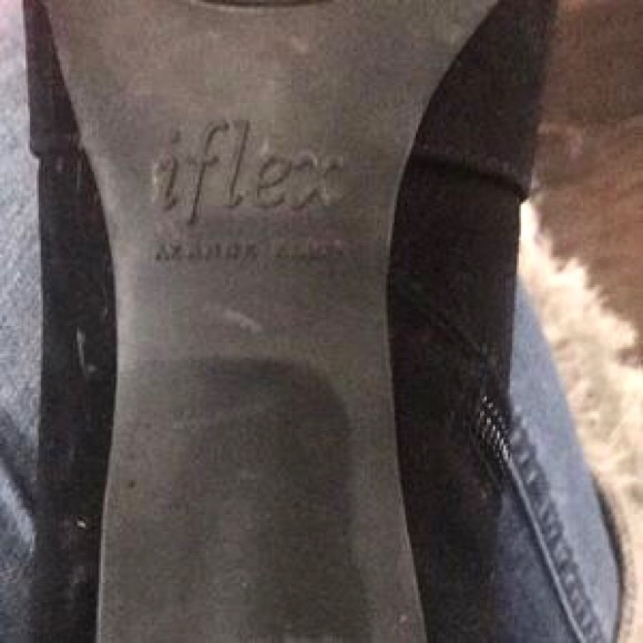 Anne Klein Black Suede Leather iflex Ankle Booties 7 - Picture 9 of 11
